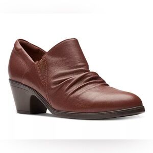 Clarks Emily Cove Dark Tan Leather Women's Shoes